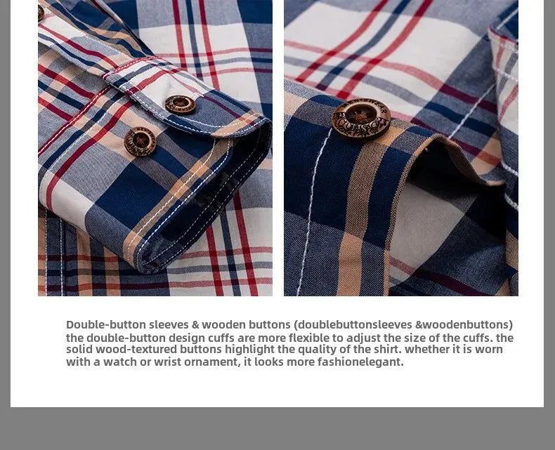 New Men's Pure Cotton Plaid Long Sleeve Shirt Spring Whole Cotton Casual Shirt Korean Style Slims Smooths Your Silhouette No Iro