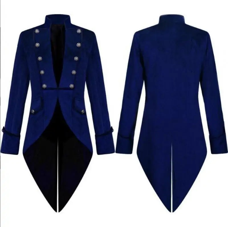 Men Vintage Tuxedo Dress Coat Cosplay Party Costume Fake Two Tailcoats Clothing Halloween Clothing Tops