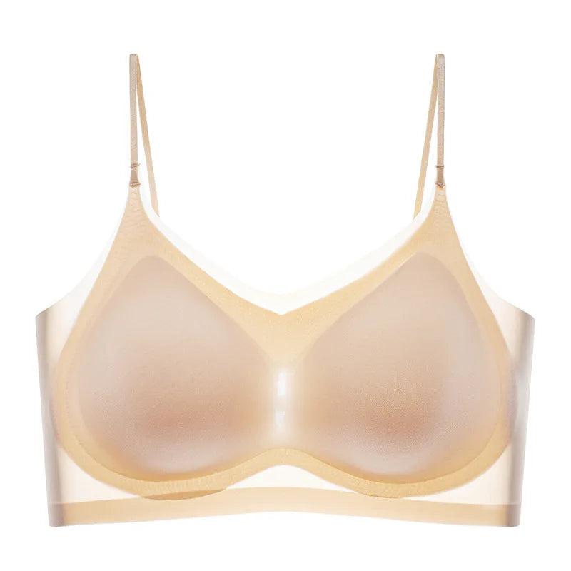 Non-marking Comfortable Breathable Underwear Women's No Steel Ring Sports Sleep Sub-breast Women's Bra With Optional Mat