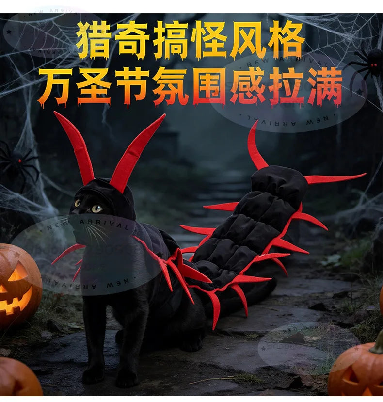 Halloween Pet Centipede Costume, Funny Cat Dog Cosplay Outfit,Spooky Insect Pet Dress Up for Halloween Party,Pet Cosplay Apparel