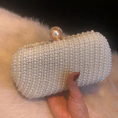 Pearl Clutch Bags Women Purse Ladies white Hand Bags Evening Bags for Party Wedding black Shoulder Bag Bolsa Feminina