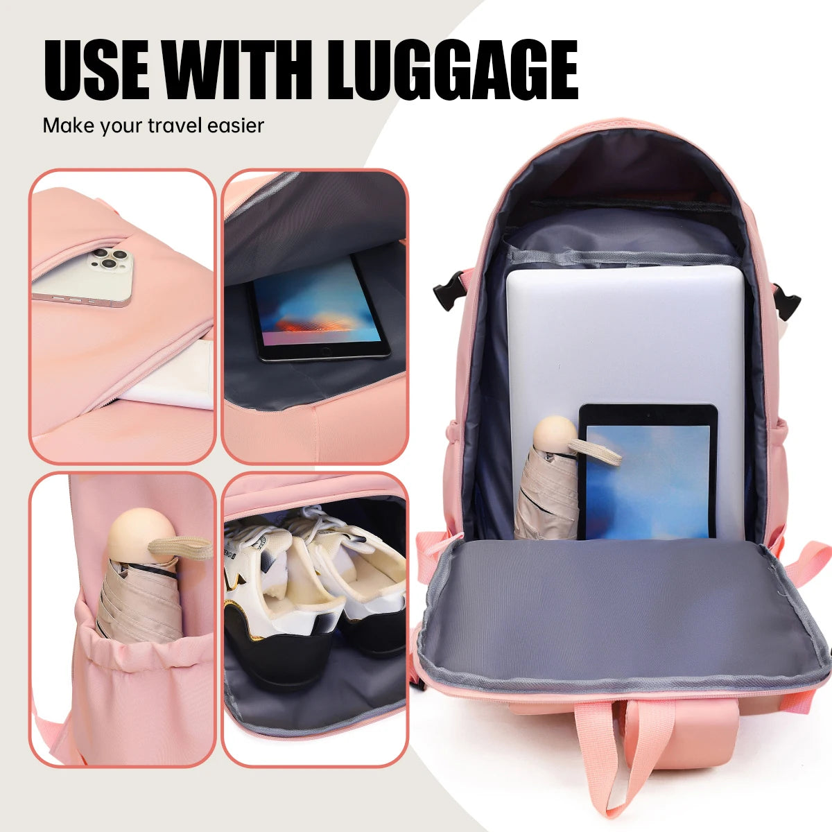 High-end logo custom backpack luggage bag student school bag female business trip computer bag travel backpack exclusive diy