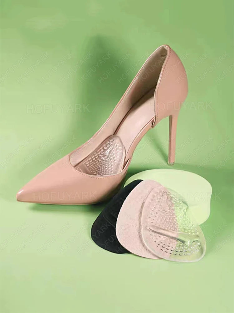 2Pairs Silicone Insoles for Shoes Insert High Heels Non-Slip Self-Adhesive Gel Metatarsal Foot Pads for Pain Relief Shoe Pads