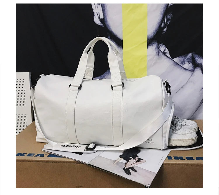 Men Gym Bag custom logo Large Dry And Wet Fitness Handbag Male Female Sports bag personality customization PU Leather Travel bag