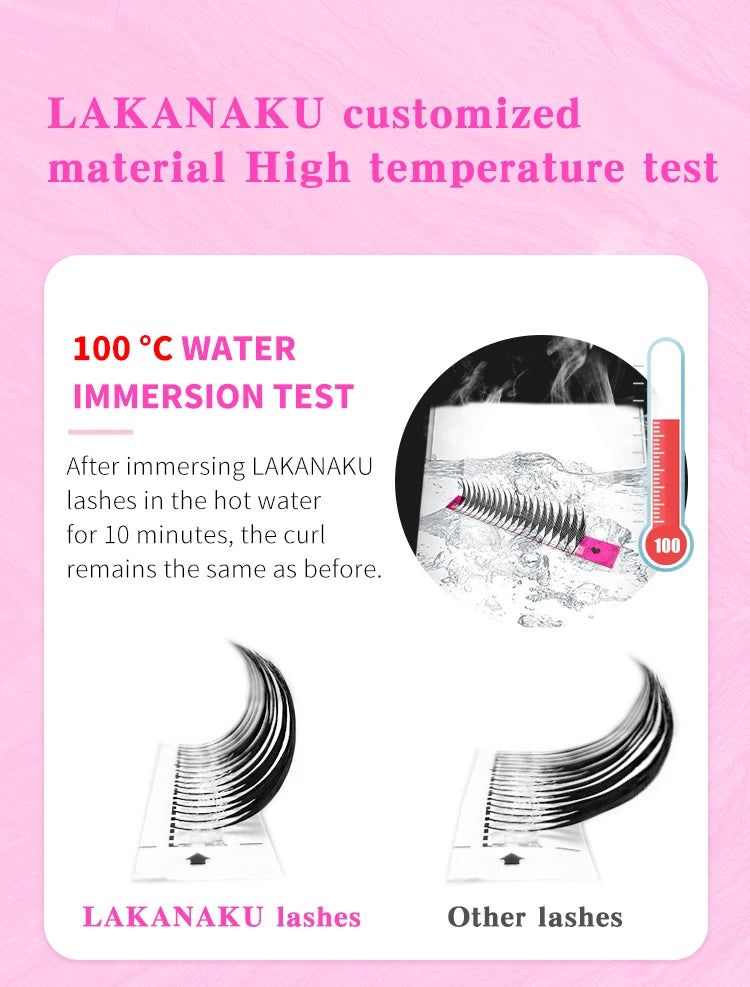 LAKANAKU Spire Lashes Feather Individual Eyelash Extensions B/C/CC/D Cashmere Volume Premade Spikes Eyelashes