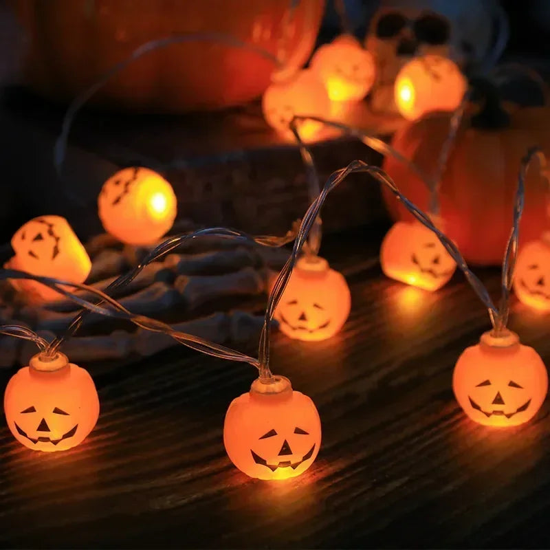 Halloween 1.5m 10 LED Battery Powered String Lights With Ghost Witch Cat Pumpkin Spider Web Skeleton Mummy Pirate Shape Indoor