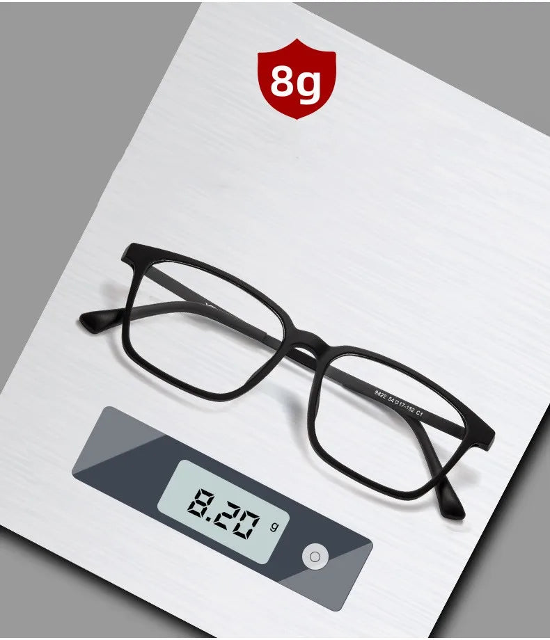 FIRADA Fashion Eyewear Retro Square Titanium TR90 Large Size Eyeglasses Optical Prescription Glasses Frame For Men Women 9822