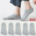 5 Pairs Five Fingers Socks Men White Breathable Short Ankle Toe Socks Sports Running Solid Color Black Gray Male Sox