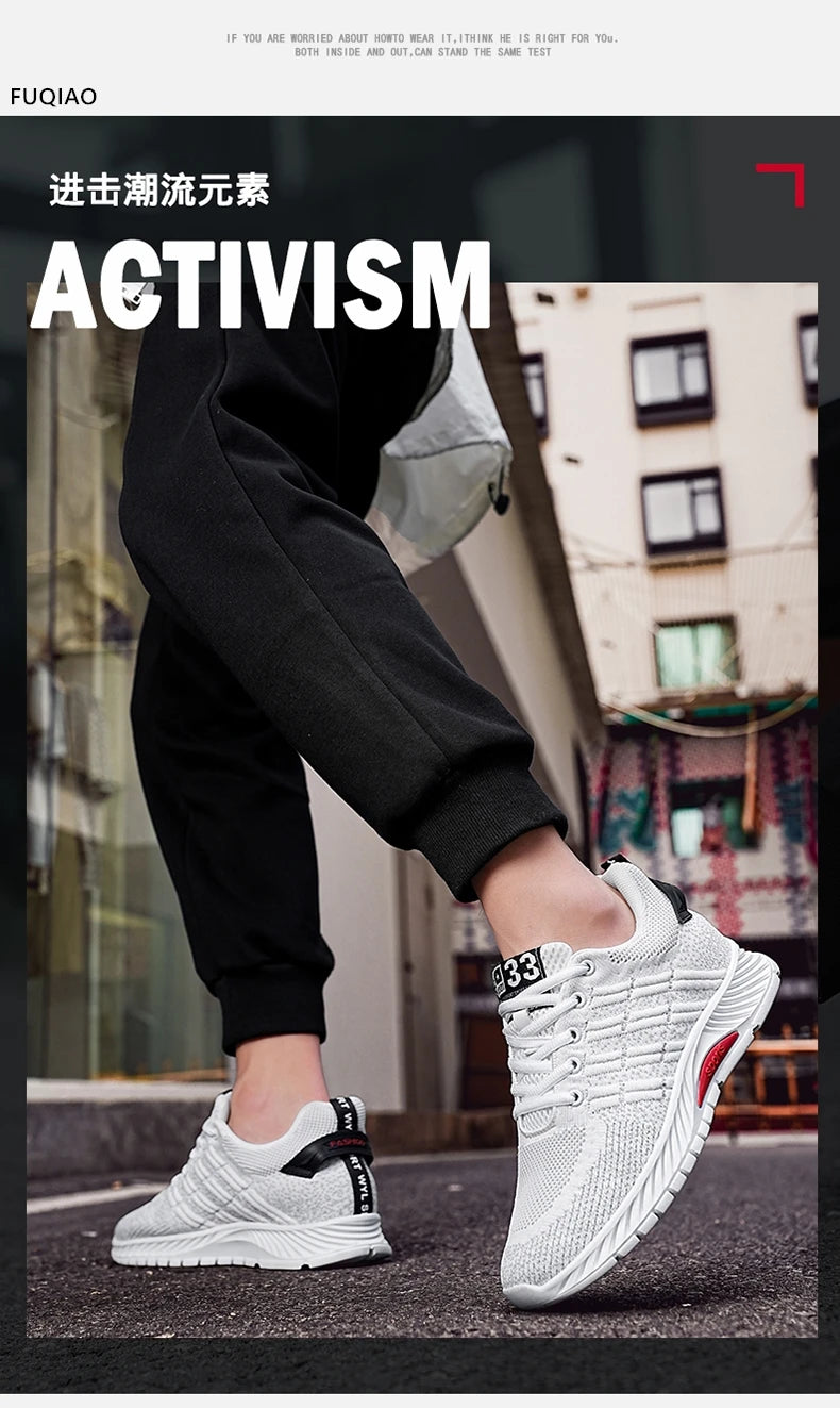 Man Sneakers Elevator Shoes Hidden Heels Breathable Heightening Shoes For Men Increase Insole 6CM Lift Sports Casual Height Shoe