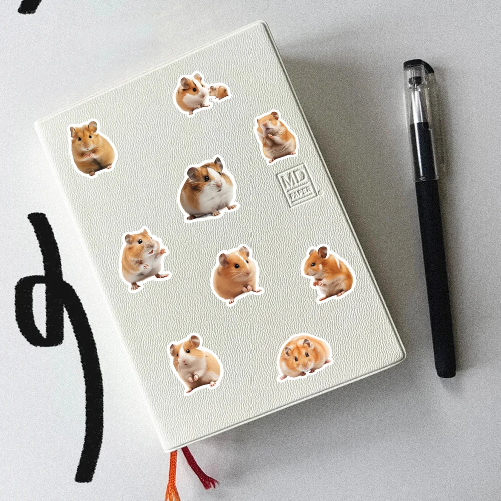 48pcs Party small gifts, small hamster stickers can be used for wall tabletop cups and other decorations, party small stickers