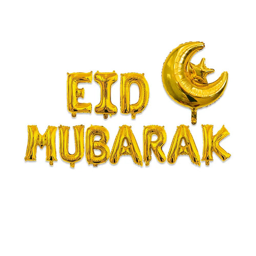 14pcs eid mubarak heart star balloons Home Ramadan Kareem party decoration Ramadan balloons Islamic Muslim party supplies