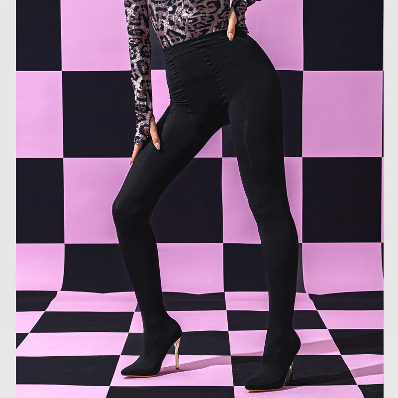 Aneikeh Sexy Stretch Fabric Over The Knee Boots Women Fashion Pantyhos Street Thigh High Shoes Party Nightclub Stripper Heels