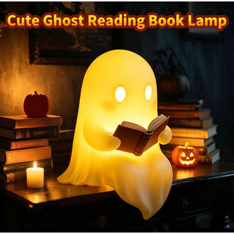 Halloween Desktop Luminous Reading Ghost Ornaments Ghost Books With Led Crafts With Lights Holiday Party Office Decoration Gifts