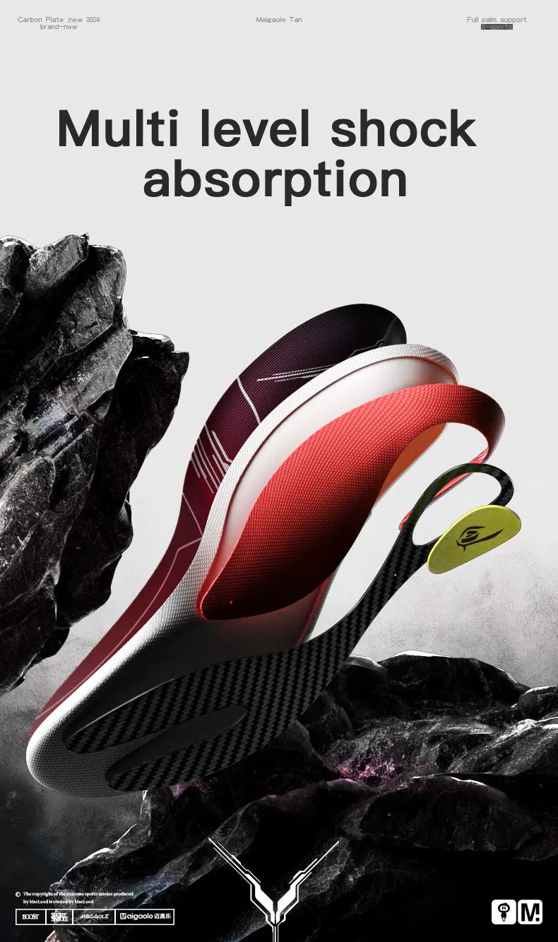 Maigaole Treadmill Special Carbon Plate Sports Insole Y-Shaped Lightweight Ultra-Thin Jogging Speed Shock-Absorbing Pad