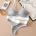 Women's Push-Up Sports Seamless Bra And Panties Set Cotton Hollow out U-Back Lingerie Set Comfort Sexy Underwear Solid Intimates