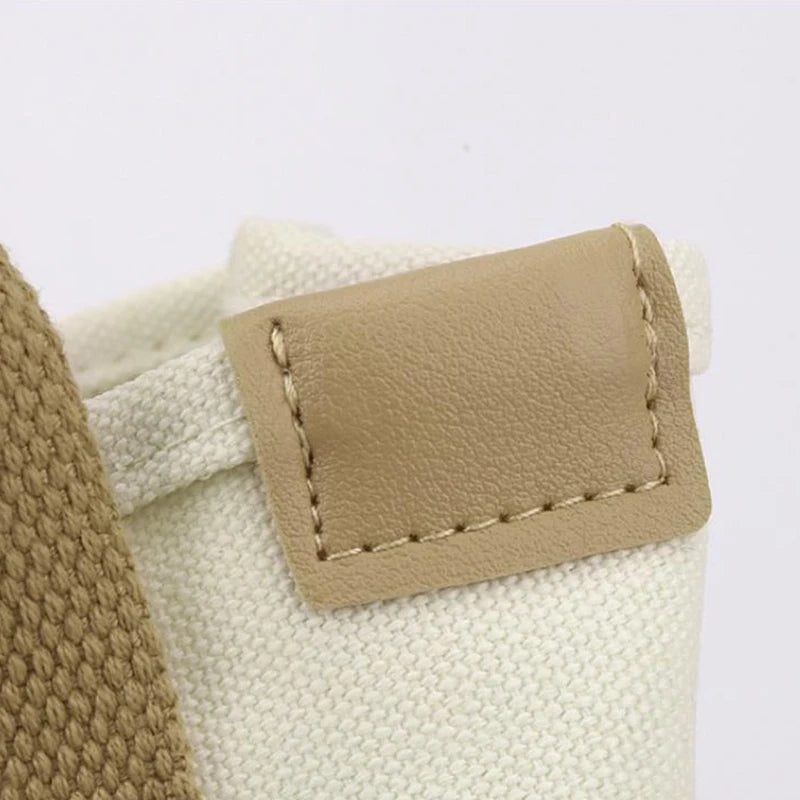 Canvas Tote Bag Portable Large Capacity Leisure Lunch Bento Bucket Bag Multi-divided Handbag