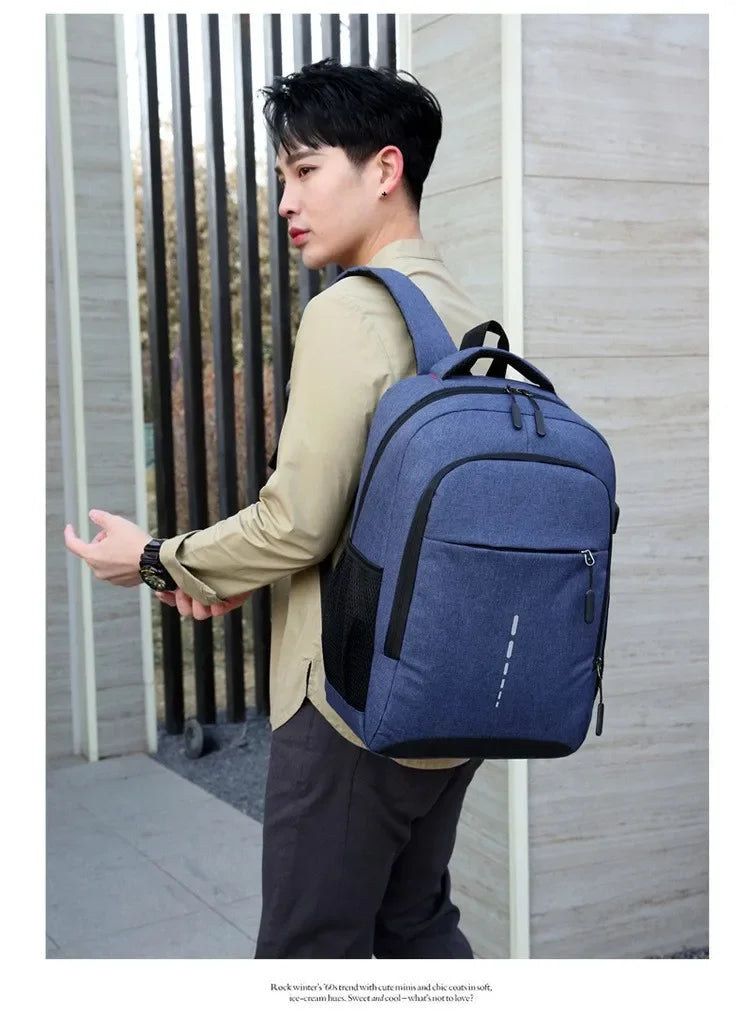 Classic Men Waterproof Backpack USB Charging Casual Travel Backpack Men Large Capacity Travel Laptop Backpack School Bag bolsas