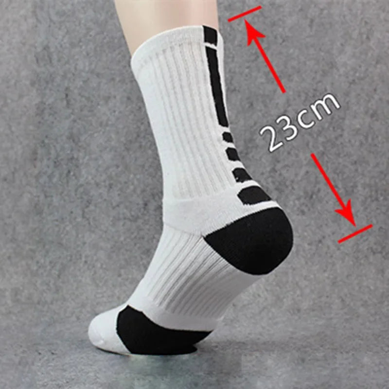 5 Pairs Men Sports Socks Set With Damping Terry Basketball Cycling Running Hiking Tennis Sock Set Ski Women Cotton EU 39-45