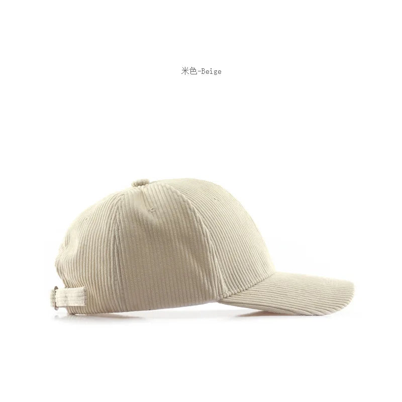 2025 New Corduroy Baseball Cap Women Men Cotton Solid Sunhat Sport Snapback Caps Autumn Warm Fashion Hip Hop Fishing Hat