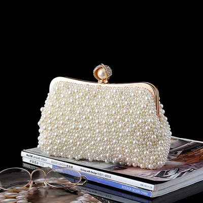Pearl Clutch Bags Women Purse Ladies white Hand Bags Evening Bags for Party Wedding black Shoulder Bag Bolsa Feminina