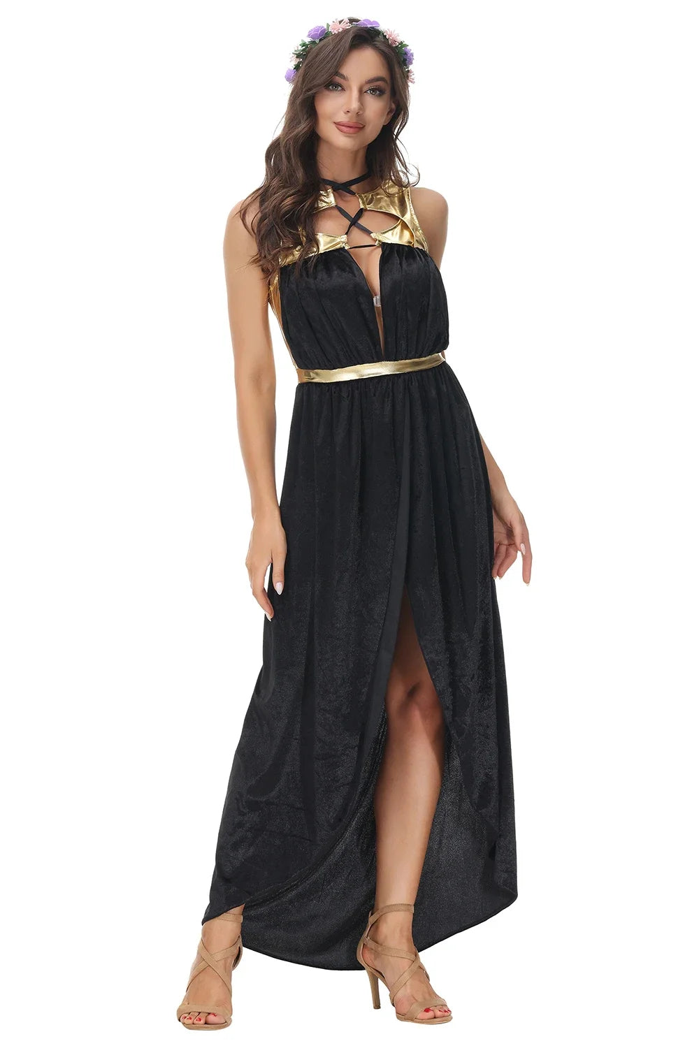Halloween Costumes for Women Ancient Egypt Egyptian Cleopatra Princess Costume Cosplay Greek Goddess Clothing Fancy Party Dress