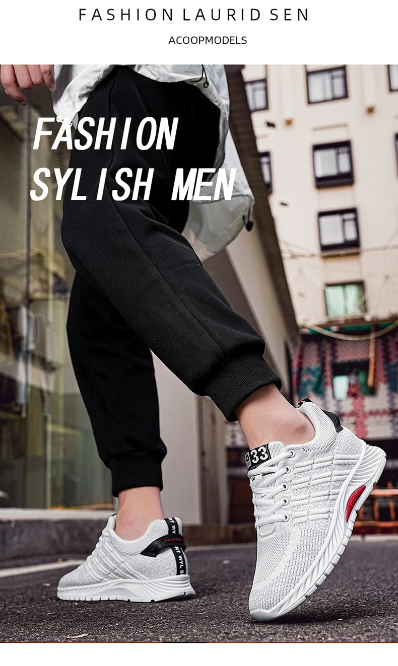 Man Sneakers Elevator Shoes Hidden Heels Breathable Heightening Shoes For Men Increase Insole 6CM Lift Sports Casual Height Shoe