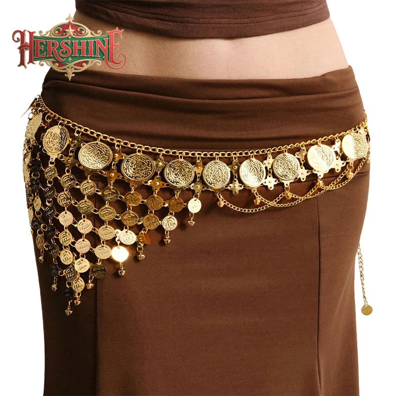 HERSHINE Women's Fashionable and Sexy Sequined Waist Chain, Bohemian Style Party Performance Accessory,spring，summer，Christmas
