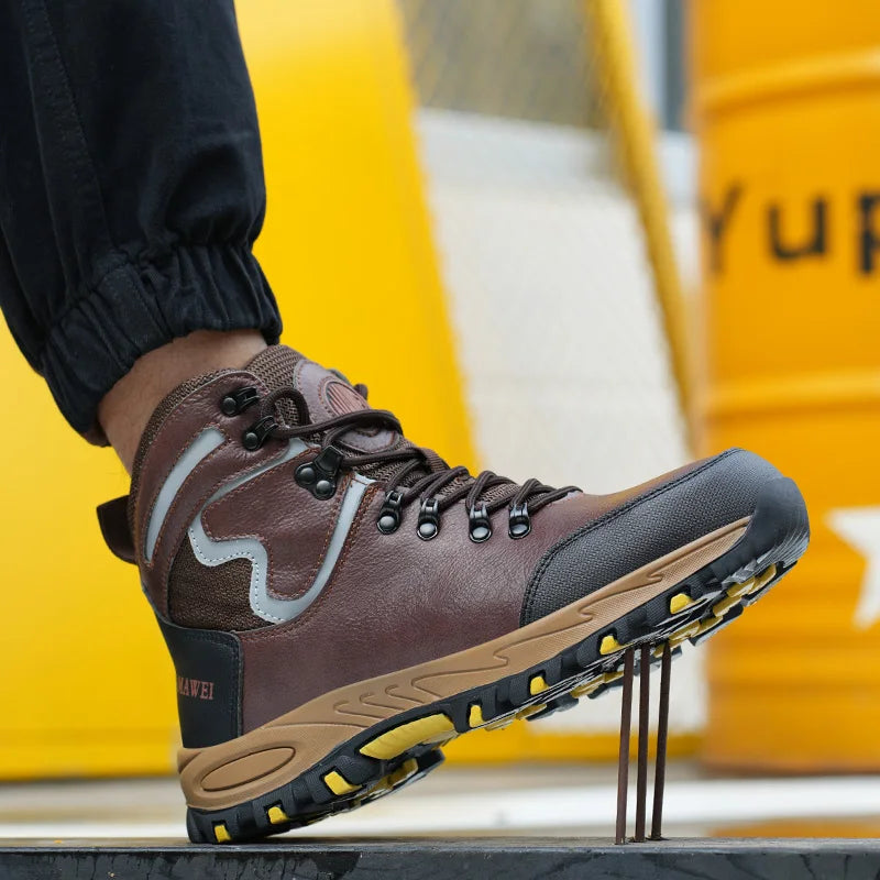 Men Safety Shoes Work Sneakers Indestructible Shoes Puncture-Proof Protective Shoes Work Boots Steel Toe Oil-resistant shoes