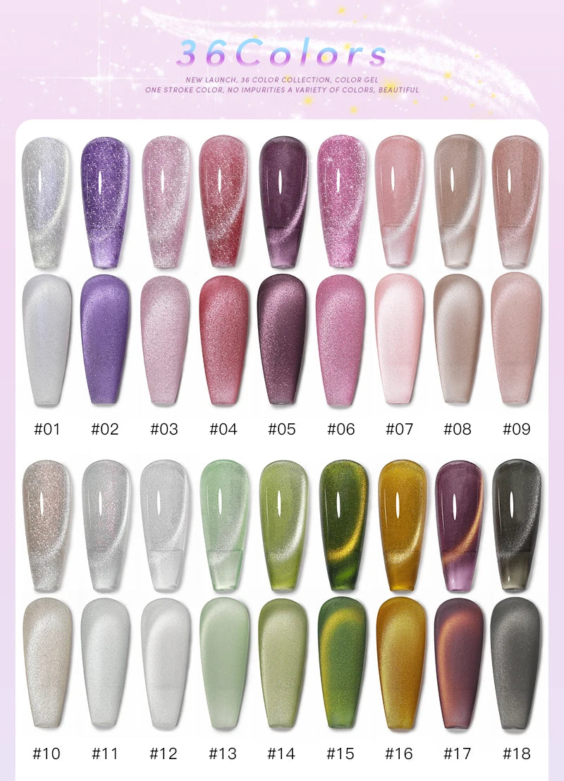 AS 15ml Cat Magnetic Gel Nail Polish Cat Eye Glitter Effect Semi Permanent 36 Colors  Soak Off UV Gel Varnish Manicure Nail Art