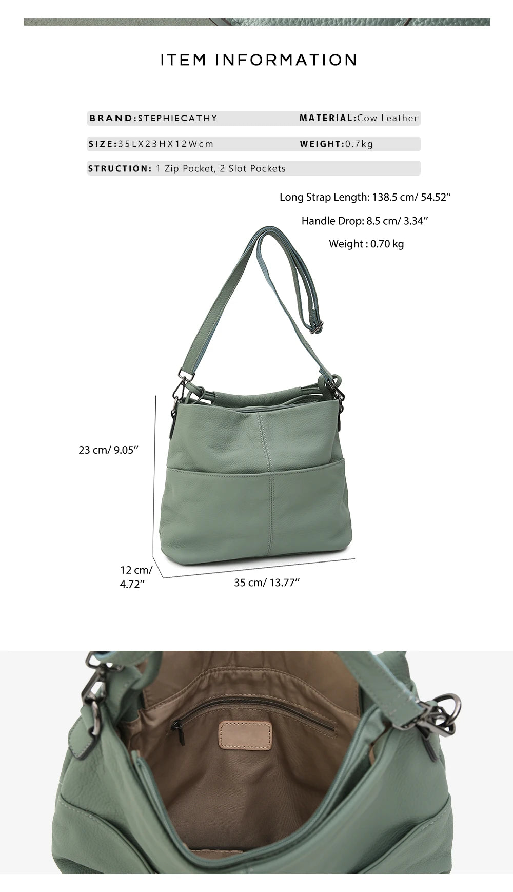 Women Versatile Casual Genuine Leather Top-handle Shoulder Bag Multi pockets Adjustable Strap Cross body Handbags Daily Commute