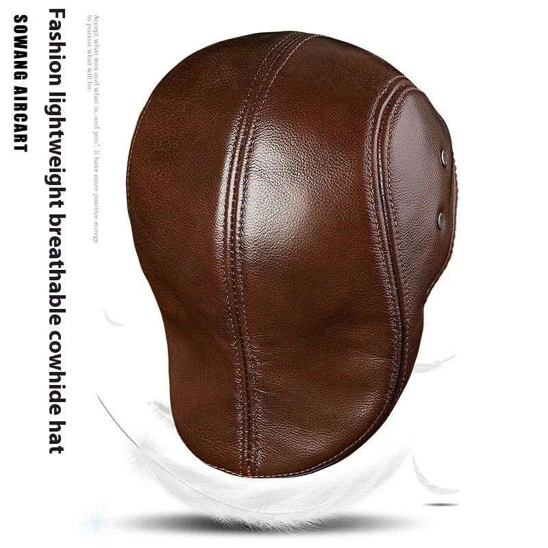 2025 Genuine Leather Beret Hat for Men Warm Windproof Winter Cap Fashion Gentleman Peaked Cap Vintage Stylish Driver Hat Gift