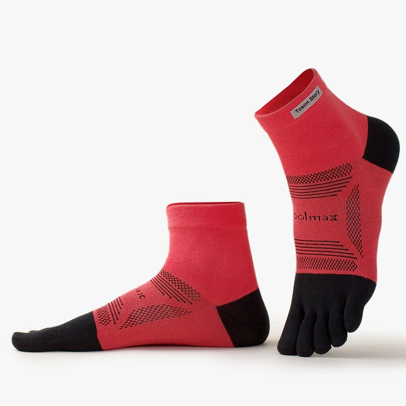 1 Pairs Men's Five Finger Socks Anti-friction Sweat-absorbent Breathable Marathon Running Socks Outdoor Tennis Split Toe Socks