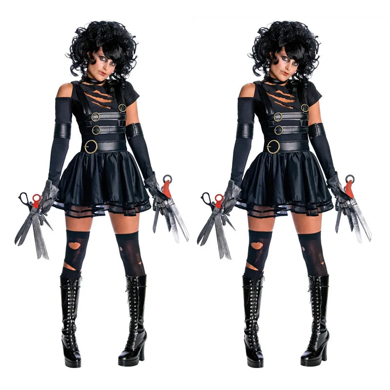 Halloween Costume For Women Movie Edward Scissorhands Cosplay Costumes Party Disguise Female Fancy Dress Role Play Games Wear
