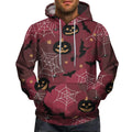 Dark Halloween Hooded Sweatshirt With Horror Headless Horseback Riding elements, Polyester fabric, Unisex Autumn Party Outfit