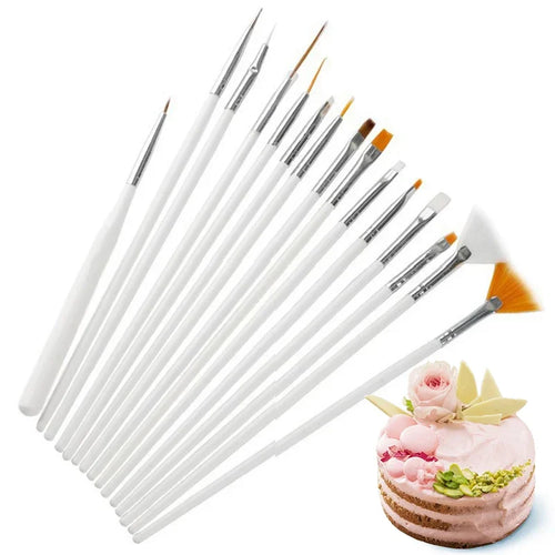 15Pcs/Set Fondant Cake Painting Brush Icing Pastry Brushes Cake Decorating Tools Baking Accessories Fondant Cake Carving Pen