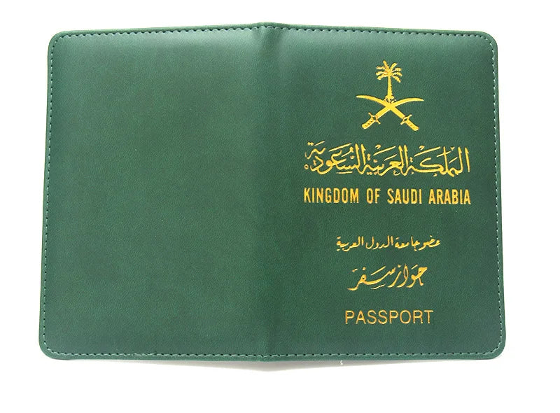 Green Saudi Arabia Passport Cover Case for Passports Thin Lightweight Travel Wallet Travel Document Holder