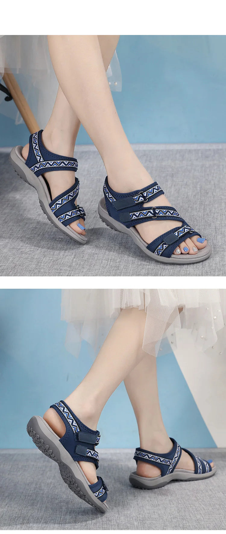 New Sandals Shoes Women Soft Sandals Lady Slip on Open Toe Walking Shoes Mother  Casual Footwear