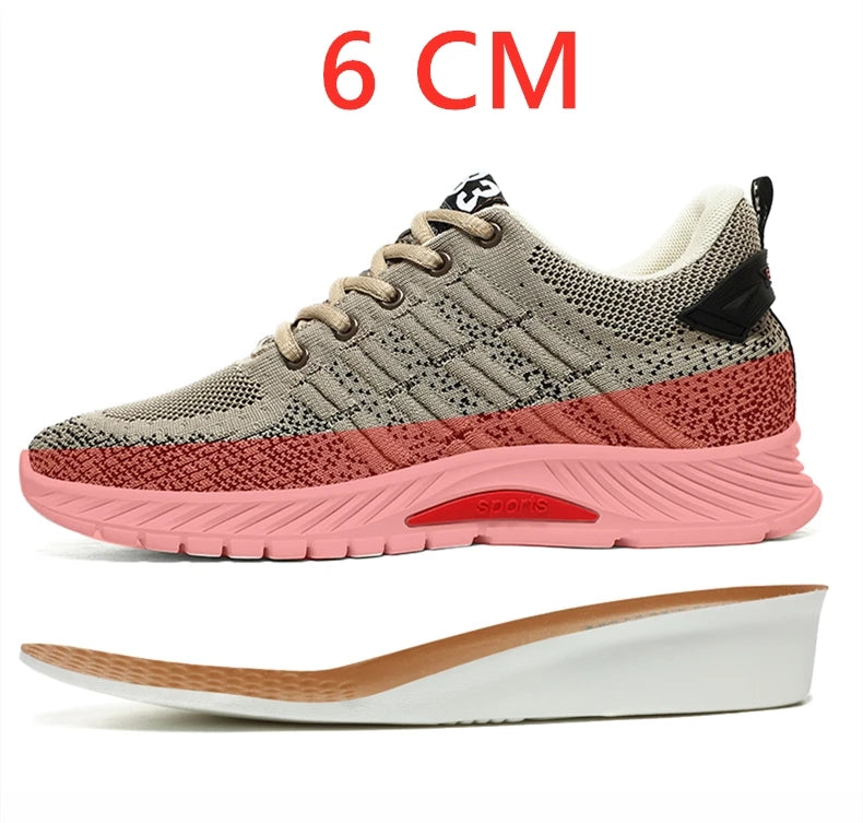 Man Sneakers Elevator Shoes Hidden Heels Breathable Heightening Shoes For Men Increase Insole 6CM Lift Sports Casual Height Shoe