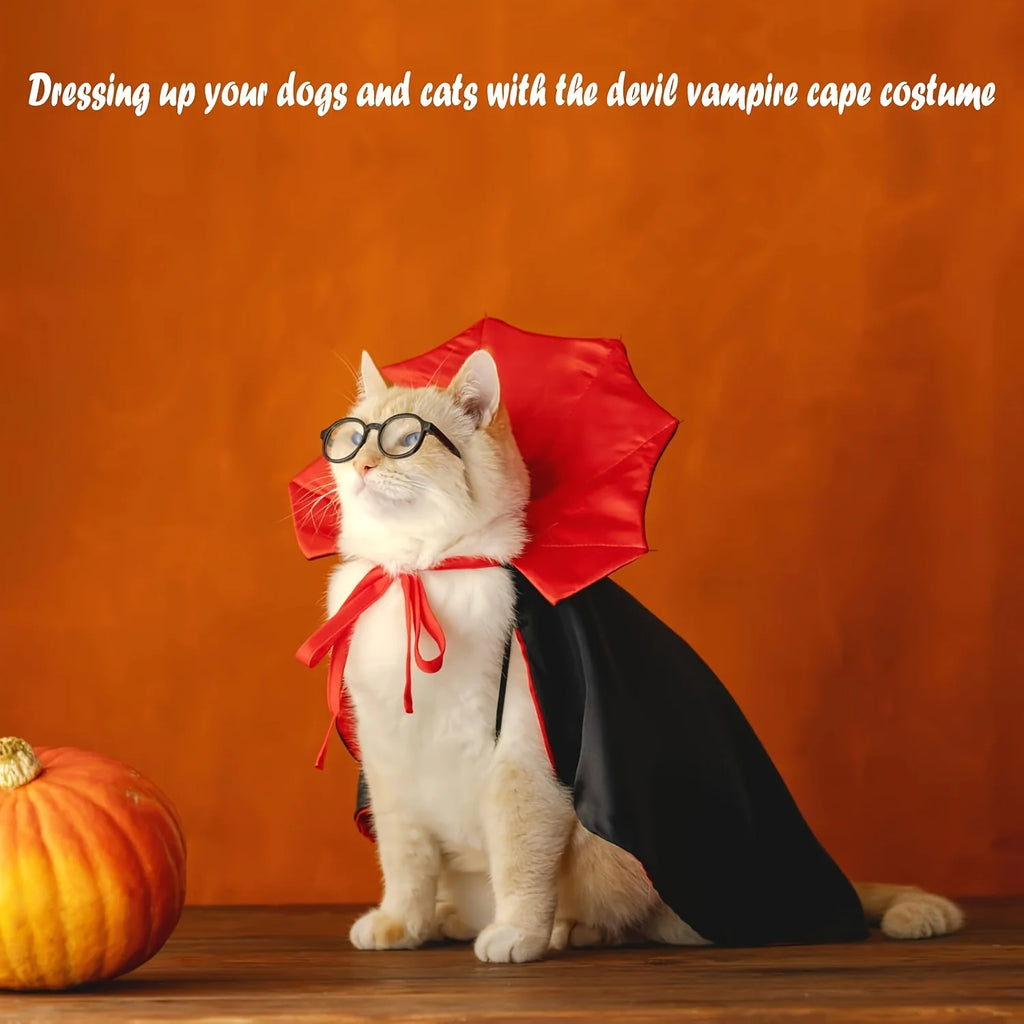 Halloween Dog Costume Cat Costume Vampire Cape Pet Costume Funny Devil Cloak Cosplay Outfit Halloween Party Dress Up Accessories