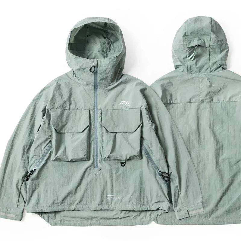 Loose Fitting Hooded Water Resistant Jacket Comfortable Long Sleeve Youthful Style Outerwear for Men And Women