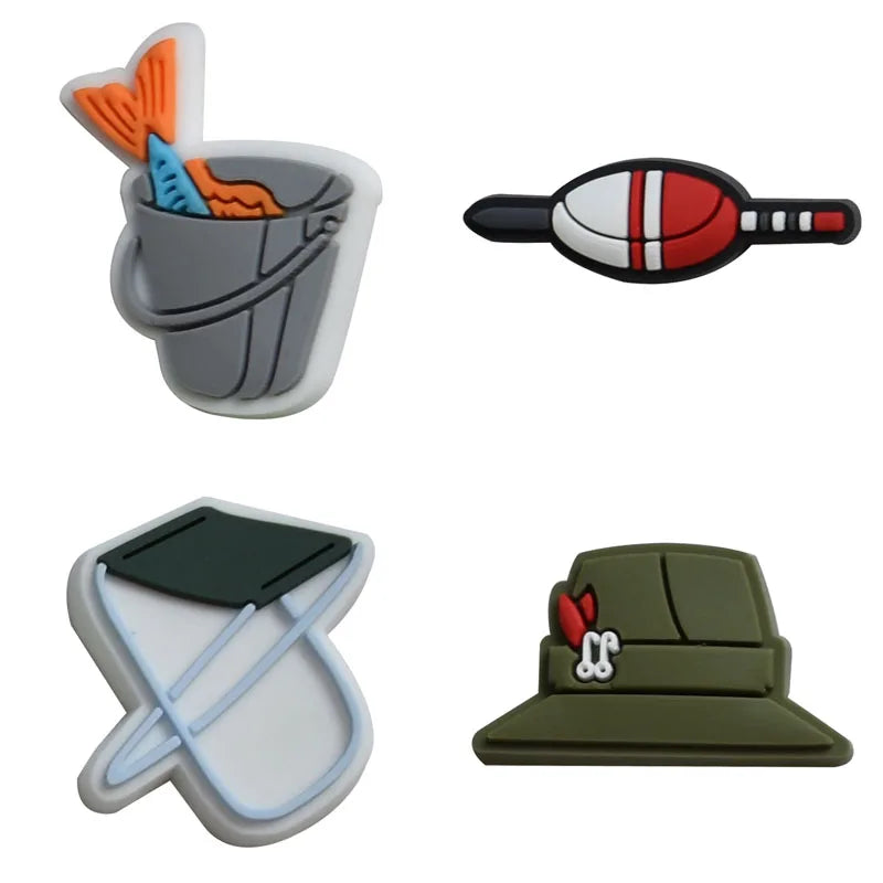 Fishing Shoe Charms for Crocs Accessories Sandals Men Clogs Pins Women Badges Boy Girls Jeans Kids Decorations Buckle Shoes