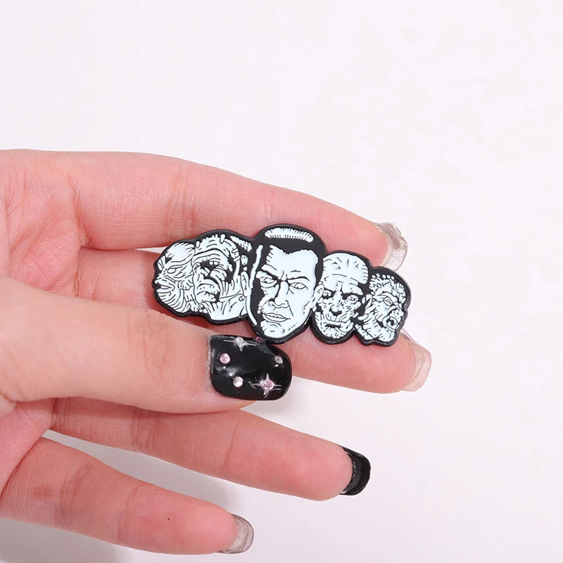 Halloween Horror Monsters Brooch Enamel Pins Custom Anime Movie Role Brooches Decorative Backpack Lapel Badge Punk Jewelry Gifts