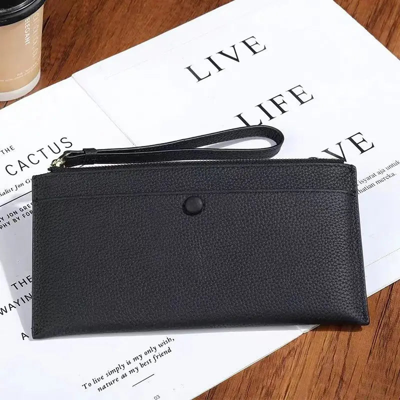 Genuine Leather Women Long Wallet Female Wallets Ladies Clutch Cow Leather Coin Purse Credit Card Holder Wrist phone purse
