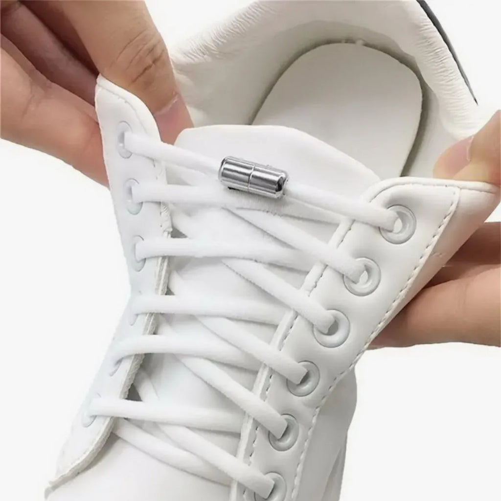 Tie-Free Elastic Shoelaces Semi-Round Lazy Laces with Metal Capsule Buckle for Easy And Secure Shoe Fastening