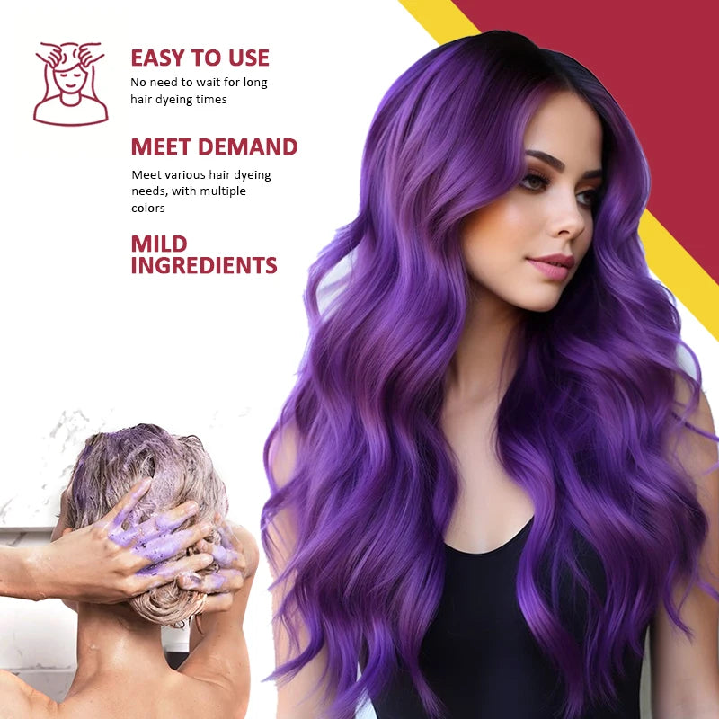 100Ml Color Fixing Purple Shampoo Lock Color Cover Gray Hair Fade Yellow After Bleach Hair Dye Long Lasting Non-irritating Care