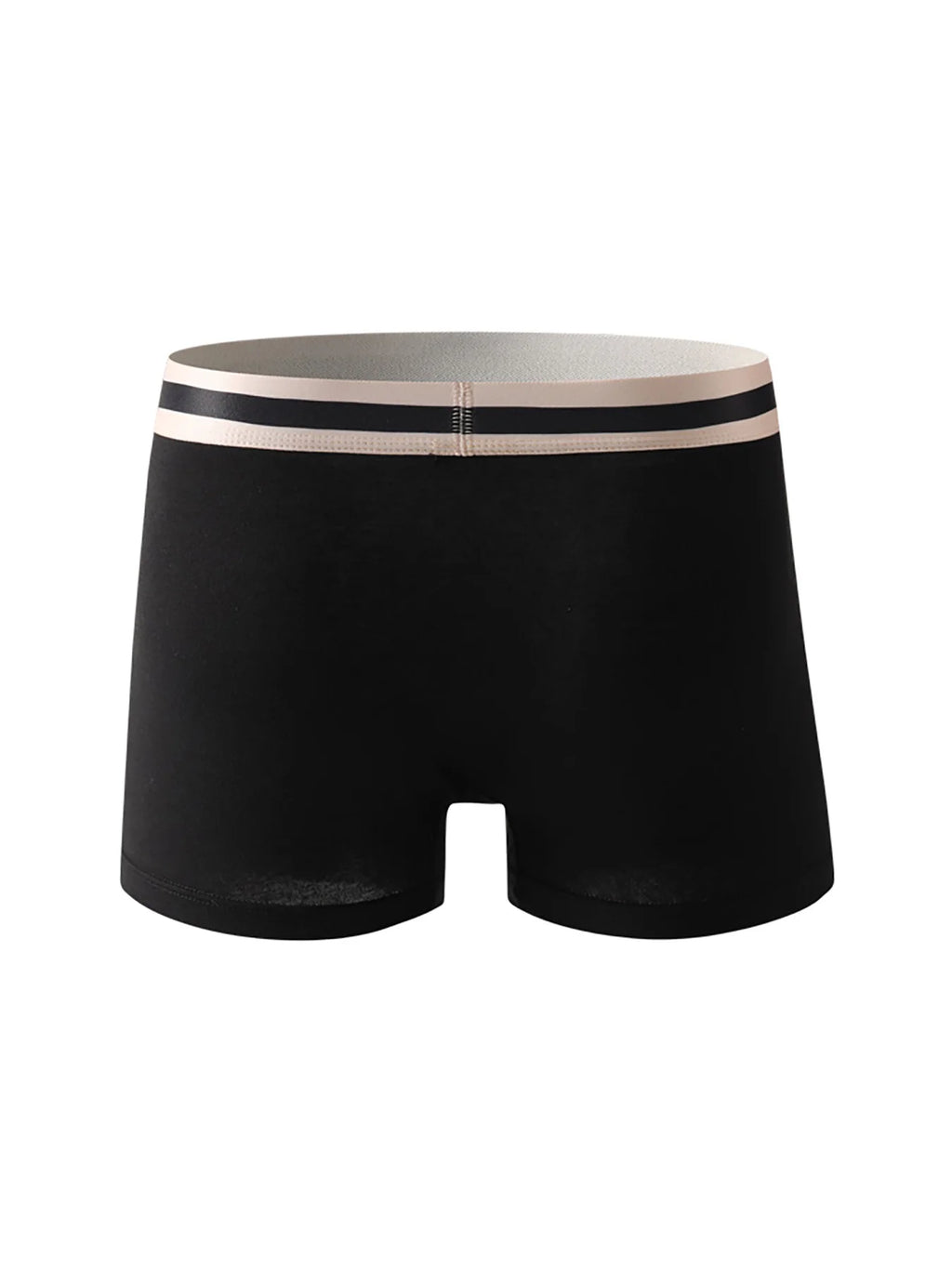 4-Piece Men's Cotton Boxer Briefs Set - Striped Logo Waistband Multi-Color Underwear