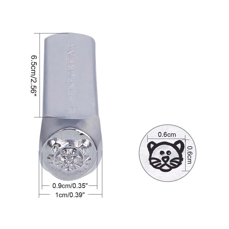 12pcs 3mm Metal Stamp Punch Set Heart Star Pattern Design Carving Embossing Stamp for Metal Jewelry Leather and Wood Printing