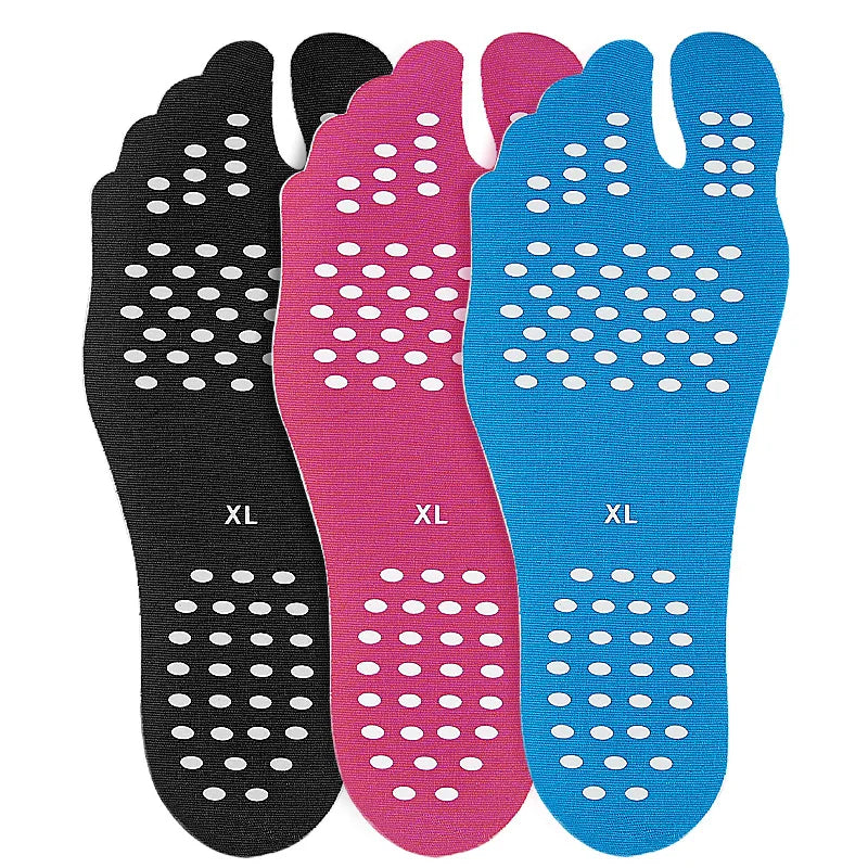 2Pcs=1Pair Beach Insoles Invisible Outsole Foot Stickers Waterproof Self Adhesive Flexible Pool Barefoot Anti-slip Feet Care Pad