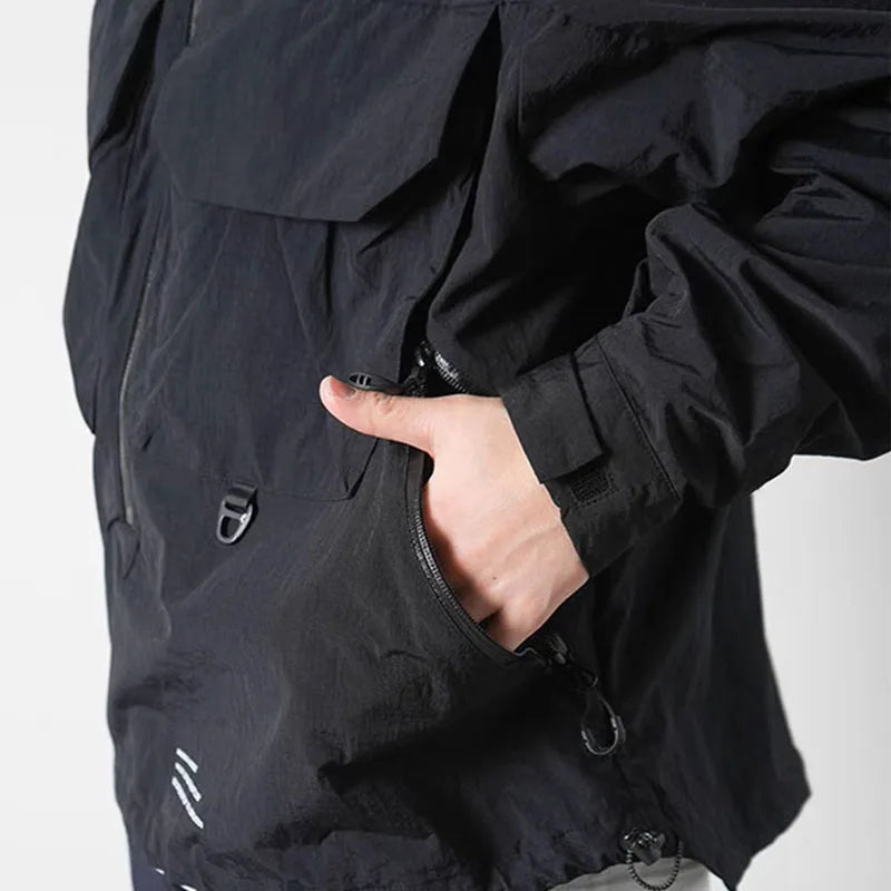 Loose Fitting Hooded Water Resistant Jacket Comfortable Long Sleeve Youthful Style Outerwear for Men And Women