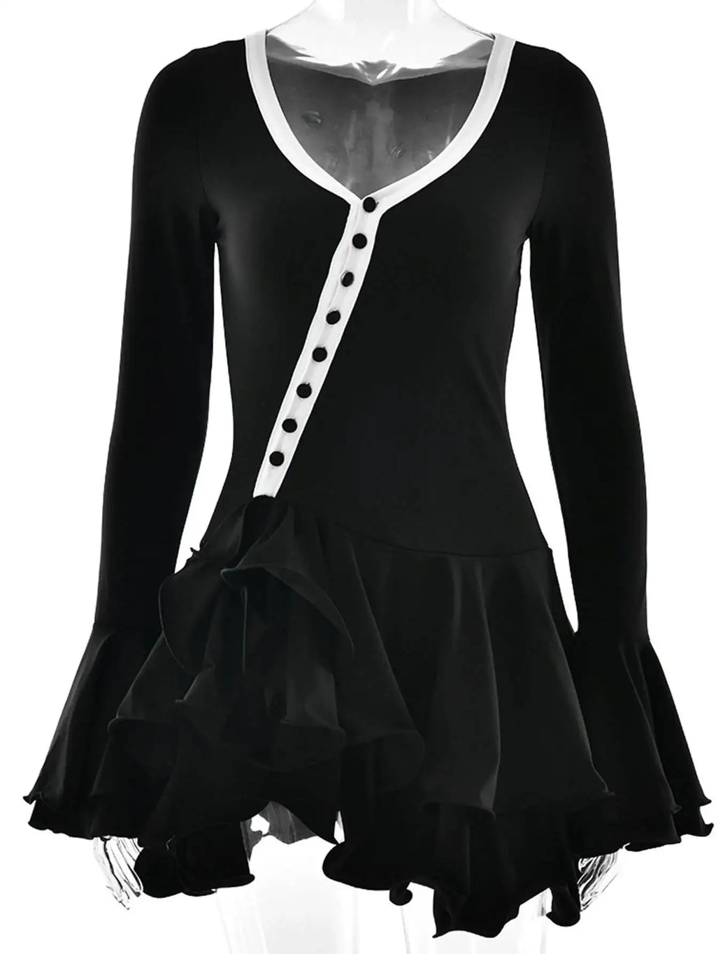 Sexy pink black ruffles mini summer dress women white club birthday party dress woman long sleeve prom evening dresses vestidos